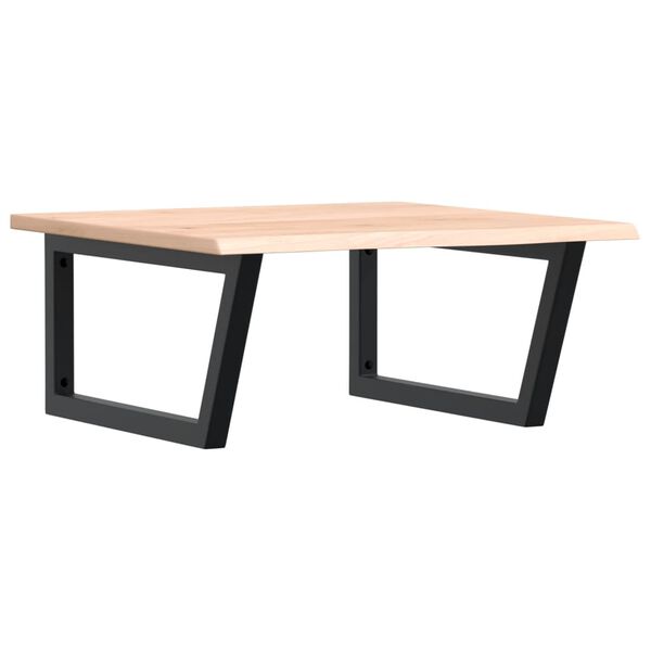 vidaXL Стенен рафт за мивка, стомана и масивно дърво дъб