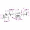 vidaXL Градински Софа Комплект с възглавница 7 pcs Черно Стомана