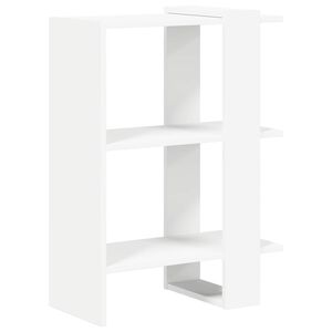 vidaXL Рафт за книги 2 нива 52 x 25 x 71,5 см Инженерна дървесина Бяло