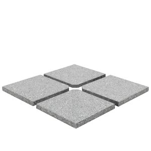 vidaXL Тежести за стойка за чадър 4 бр сиви гранит квадратни 100 кг