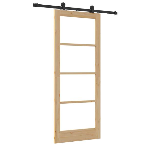 vidaXL Преплъзваща се врата ORKDAL Естествен 83 x 202 см