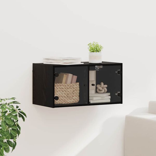 vidaXL Стенен шкаф Черния дъб 68 x 37 x 35 см Инженерно дърво