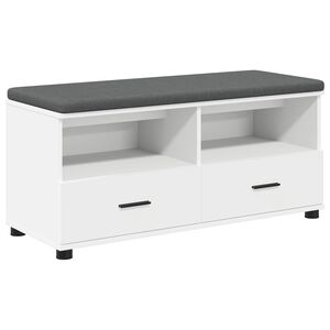 vidaXL Пейка за коридор с възглавница с чекмедже Бял 100 x 38 x 46 см