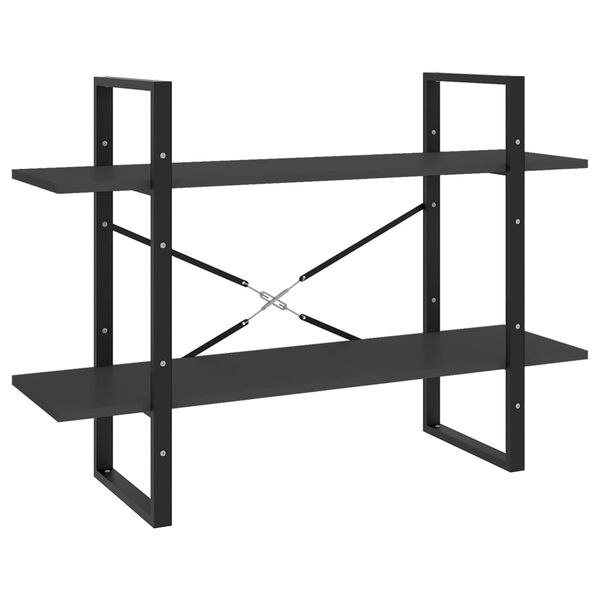 vidaXL 5-етажна библиотека, сива, 100x30x175 см, инженерна дървесина