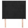 vidaXL Горна табла за легло с уши, черна, 103x16x118/128 см, кадифе