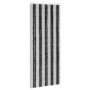 vidaXL Мрежа против насекоми Шенил Сив и черен 90 x 220 cm 100% ПП