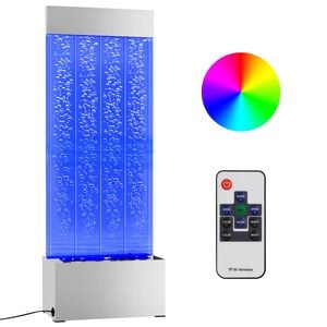 vidaXL Водна колона с мехурчета с RGB LED, стомана и акрил, 110 см