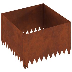 vidaXL Ограда за трева 60 x 60 x 35 cm Стомана Ръждясало