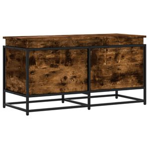 vidaXL Сандък за съхранение с капак опушен дъб 100x40x51,5 см ПДЧ