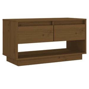 vidaXL ТВ шкаф, меденокафяв, 74x34x40 см, бор масив