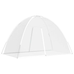 vidaXL Мрежа срещу комари Монголия с врати 220 mesh бял 200x120x130 см