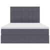 vidaXL Легло с място за съхранение и LED Тъмен сив 140 x 190 cm Кадифе
