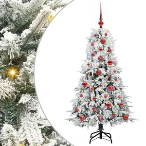vidaXL Изкуствено коледно дърво с хингед Бяло 120 cm PE и PVC