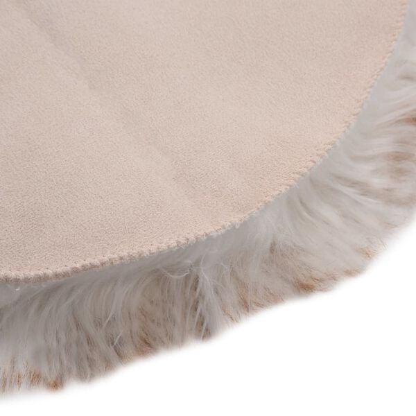 vidaXL Килим, 60x90 см, изкуствена овча кожа, кафяв меланж