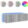 vidaXL Стенен ТВ шкаф с LED осветление, сив сонома, 100x35x31 см