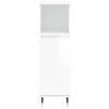 vidaXL Шкаф за баня, бял гланц, 30x30x100 см, инженерно дърво