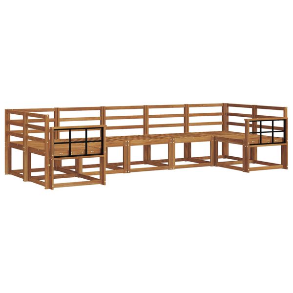 vidaXL Комплект дивани за открито 7 pcs Естествен