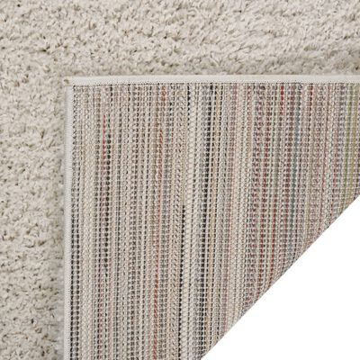vidaXL Шаги килим с дълъг косъм, кремав, 120x170 см