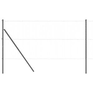 vidaXL Оградни стълбове 13 pcs Сив Ø32mm 190 см Поцинкована стомана