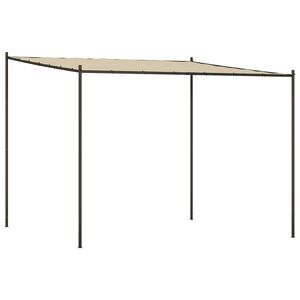 vidaXL Шатра, бежова, 3x3 м, 180 г/м&sup2;, плат и стомана