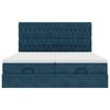 vidaXL Османска легло с матраци, тъмносиньо, 200x200 см, кадифе