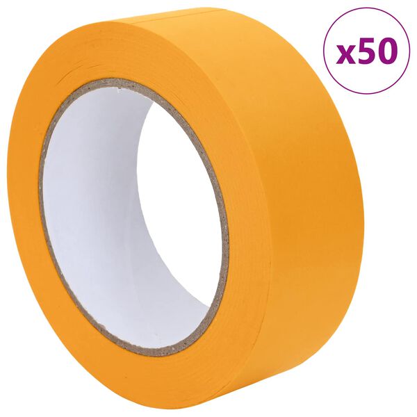 vidaXL Ленти за маскиране на художници 50 pcs Жълто 38mm x 50m Хартия