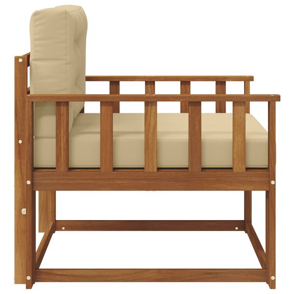 vidaXL Среден диван за открито Солидно акациево дърво Естествен