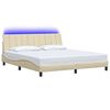 vidaXL Рамка за легло без матрак Hanko, кремава, 180x200 см, плат