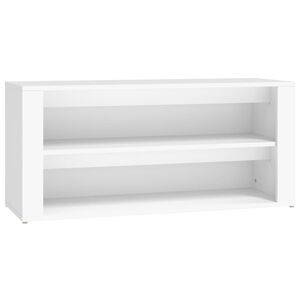 vidaXL Етажерка за обувки, бяла, 100x35x45 см, инженерно дърво