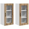 vidaXL Стенен стъклен шкаф LUCCA 2 pcs Дъб артизан Инженерна дървесина