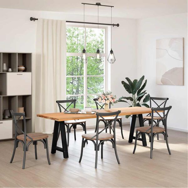 vidaXL Крака за трапезарна маса, А-образни, 2 бр., черни, 50 x (72-73) см, стомана