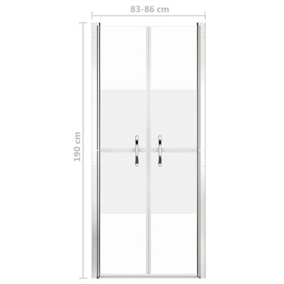 vidaXL Врата за душ, полуматирано ESG стъкло, 86x190 см