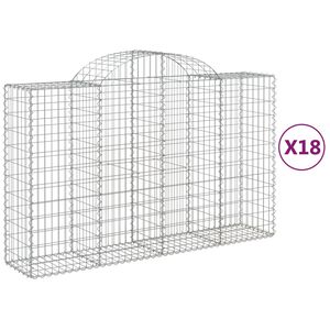 vidaXL Габионни кошници арка 18 бр 200x50x120/140см поцинковано желязо