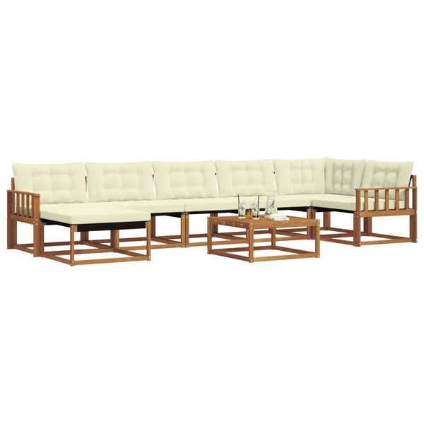 vidaXL Комплект дивани за открито 22 pcs Натурален и Крема