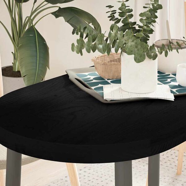 vidaXL Плот за маса, тъмнокафяв, 100x50x4 см, дъб масив, овална