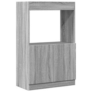 vidaXL Висок шкаф, сив сонома, 63x33x100 см, инженерно дърво