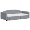 vidaXL Канапе с изтеглящо легло и чекмеджета светлосиво 90x200 см плат
