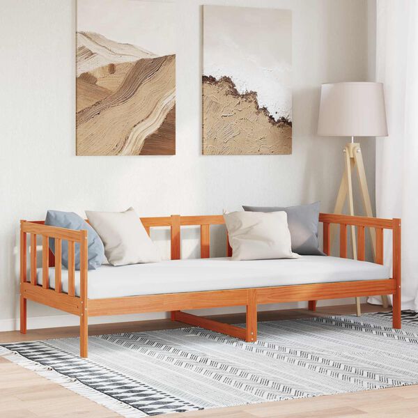 vidaXL Рамка за легло с таблото Кафяво с восъчно покритие 90 x 190 cm