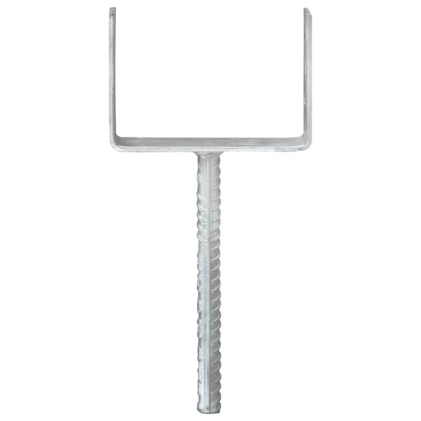 vidaXL Оградни подпори 6 бр сребристи 12x6x30 см поцинкована стомана