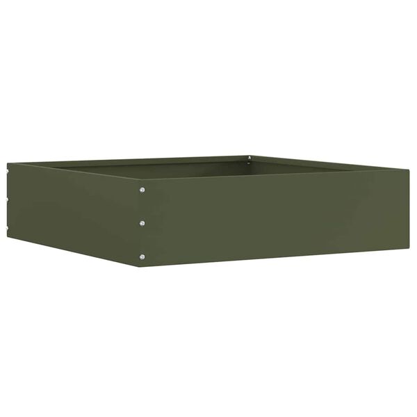 vidaXL Ограда за трева Маслиненозелен 50 x 50 x 13 см Стомана