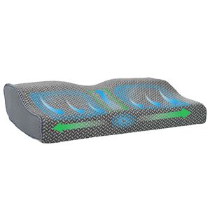 vidaXL Възглавница за врат Сиво Мемори пяна 59 x 34 x 12 см