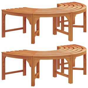 vidaXL Дървесен бенч 8 -Seater 2 бр. 160 x 80 x 45 см Естествен