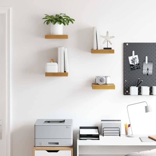 vidaXL Стенен рафт 4 pcs Бежово 23 x 23,5 x 4 см Инженерно дърво