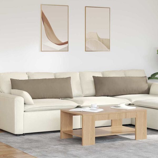 vidaXL Диван възглавници 2 pcs Таупе 120 x 40 cm текстил