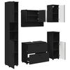 vidaXL Комплект мебели за баня 5 бр. Черно 35 x 30 x 192 см