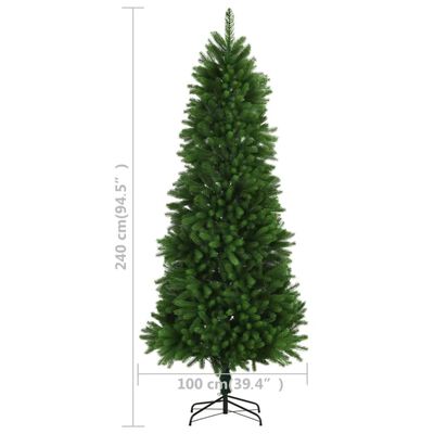vidaXL Изкуствена осветена коледна елха, 240 см, зелена