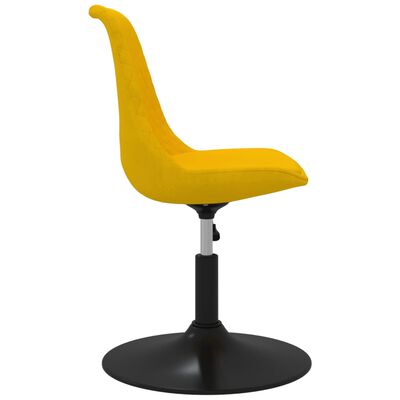 vidaXL Въртящи се трапезни столове, 4 бр, жълти, кадифе
