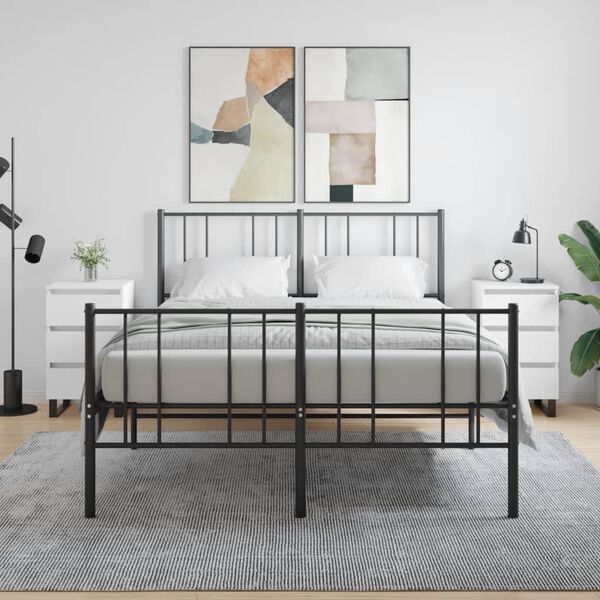 vidaXL Нощни шкафчета, 2 бр, бели, 40x35x69 см, инженерно дърво