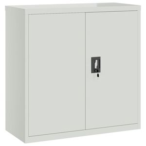 vidaXL Офис шкаф с 2 врати, сив, 90 см, стомана