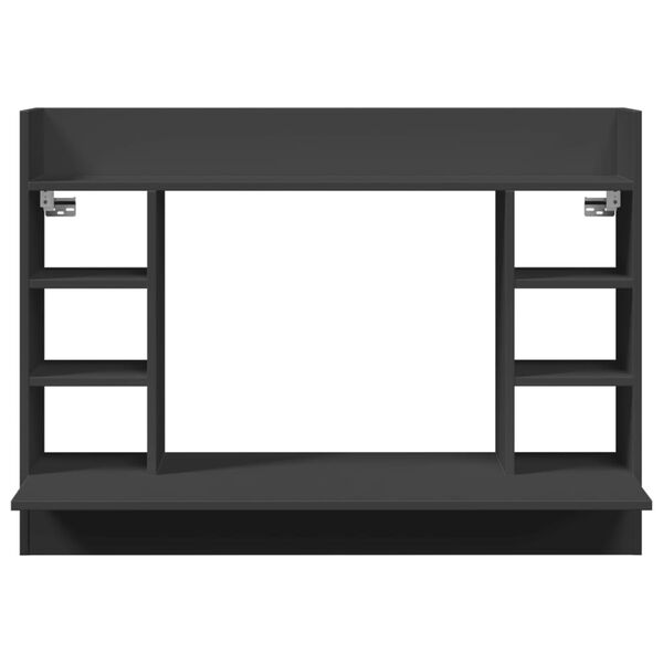 vidaXL Бюро за стенен монтаж, черно, 105x48x75 см, инженерно дърво